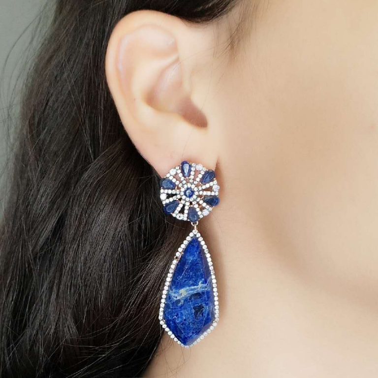 GEM14011WSODAPP- SODALITE EARRING MIN.$100 -20% 6PCS-30% 12PCS-40%